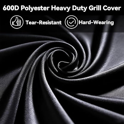 Grill Cover Compatible with Traeger Smoker Grill, Black Waterproof BBQ Cover for Traeger Woodridge TFB86MLH