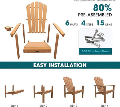 THOEOE Stackable Adirondack Chair Set of 8, HDPE All-Weather Fire Pit Chair | - Image 3