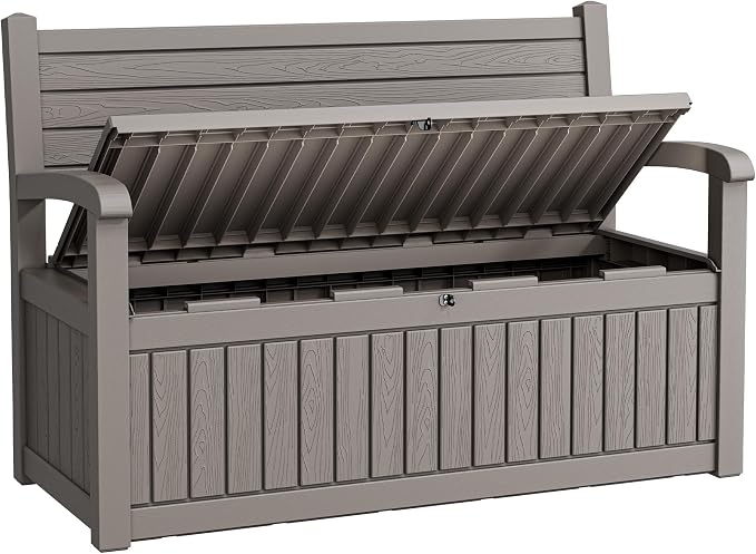 80 Gallon Lockable Deck Bench by WTFGO