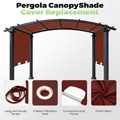 85x208 in Pergola Shade Cover for L-PG080PST | Brick Red, Cover Only, - Image 6