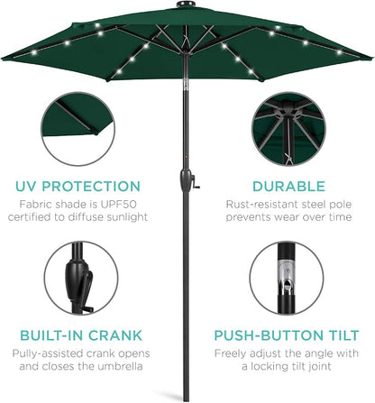 Best Choice Products 7.5ft Solar Umbrella LED Lighted Patio Umbrella, Table - Image 5