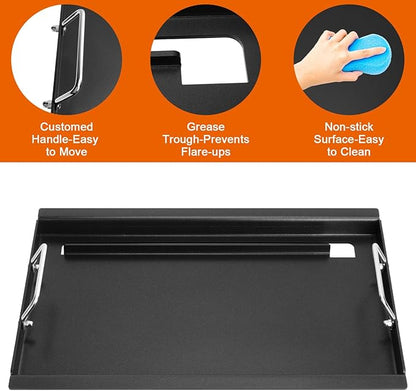 Full-Size Griddle Inserts for Charbroil Performance 4 Burner, Flat Top Griddle for Charbroil Grill 463347017 463377017 463376018P2 463376117 463377117, Replacement Parts for G470-0002-W2 G470-0003-W1