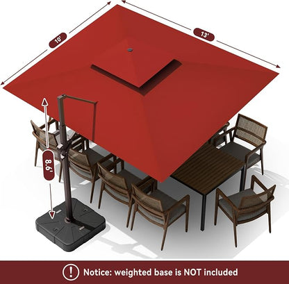 10x13FT Cantilever Patio Umbrella - Image 9