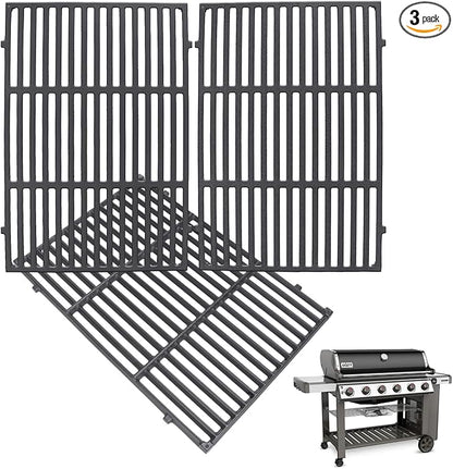 DcYourHome 66803 Genesis II 610 Grill Grates for Weber Genesis GS4 II E-610 S-610 E-640 S-640 Series Replacement Parts, 66096 Grates for Genesis II LX E-640 S-640 Grill Parts, Heavy-Duty Cast Iron