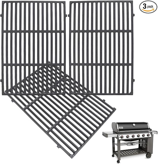 DcYourHome 66803 Genesis II 610 Grill Grates for Weber Genesis GS4 II E-610 S-610 E-640 S-640 Series Replacement Parts, 66096 Grates for Genesis II LX E-640 S-640 Grill Parts, Heavy-Duty Cast Iron