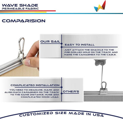 Windscreen4less 7' x 15' Retractable Sun Shade Canopy Cover Sliding Wave Shade - Image 5