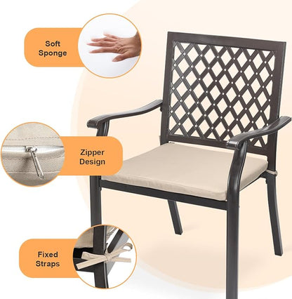Patio Stackable Dining Chairs Set of 6, Outdoor Metal High Back Chairs Set - Image 8