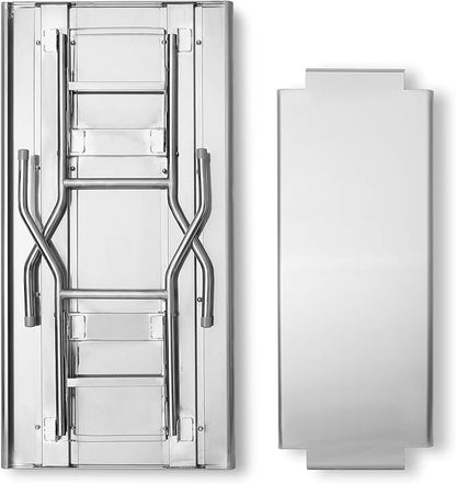 GRIDMANN Stainless Steel Folding Table 48 x 24 Inch with Under Shelf, NSF Kitchen Prep & Work Table