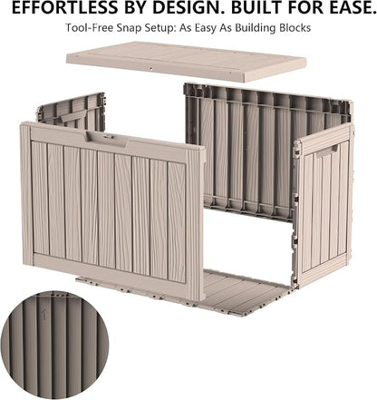 Outdoor Storage Box, 50 Gallon Waterproof Deck Box, Snap-Together Storage Bin - Image 8