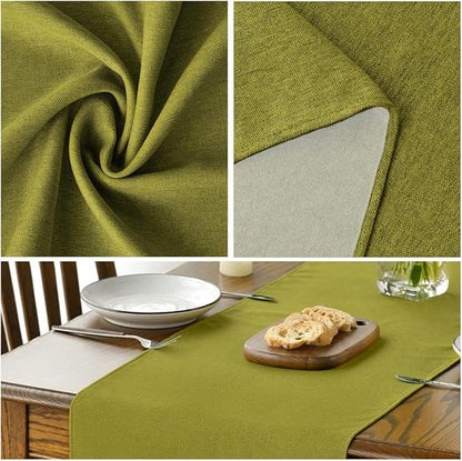 Artoid Mode Green Table Runner, Seasonal Summer Fall Washable Kitchen Dining Table Decoration for Home Party Decor 13x72 Inch
