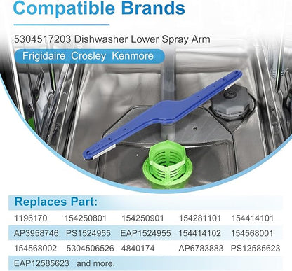 2025 NEW 5304517203 Dishwasher Lower Spray Arm for Frigidaire Kenmore Crosley, Replaces 154568001, 154568002, 1545680, 1543358, 154414101, 1542508, 530450652, AP6783883,1545680 pw asm - Blue