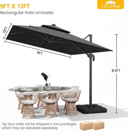 9x12 FT Patio Cantilever Umbrella - Image 8