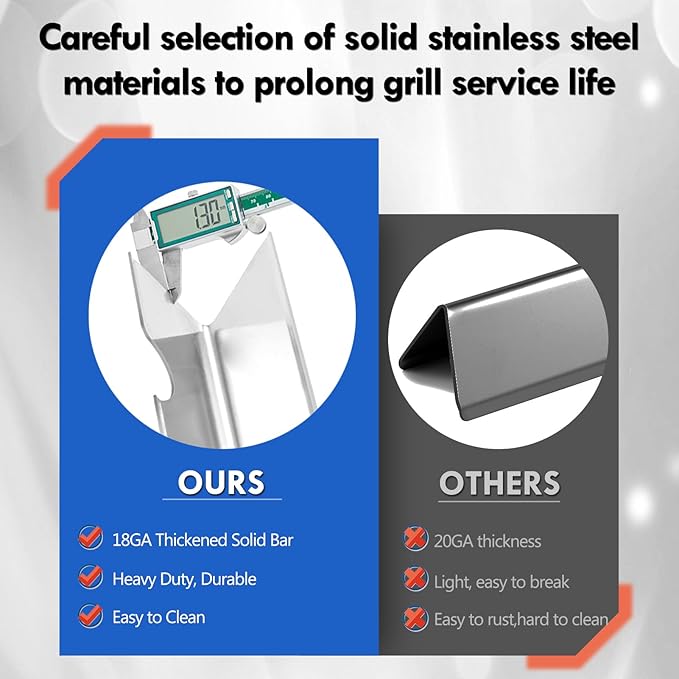 Genesis II E-310 Grates Flavorizer Bars Heat Deflectors Replacement Parts for Weber Genesis II Parts II E310 II E-315 II SE-310 II S310 II E-330 Genesis 2 Stainless Steel Grill Grates