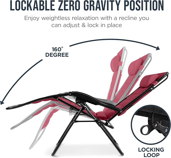 Best Choice Products Oversized Padded Zero Gravity Chair w/Canopy Headrest Cup - Image 7