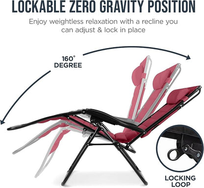 Best Choice Products Oversized Padded Zero Gravity Chair w/Canopy Headrest Cup - Image 7