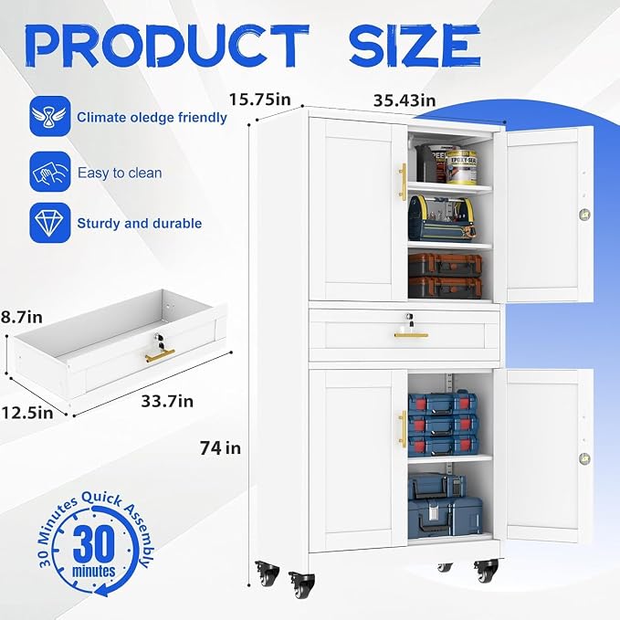 GAIOUS Metal Garage Storage Cabinet - Image 3