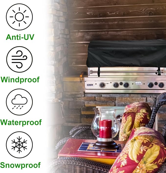Built-in Grill Cover 32" Fits for Bull 30",Hygrill 3 Burner,Hygrill 32",Blaze 25" & 32" Built in Grill,Most 25"-32" Built in Grill,Island BBQ Grill Top Cover,Countertop Grill Cover