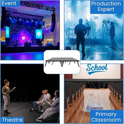 8'x8' MyStage 4 Stage Platform - Portable, Folding Lightweight Aluminum Performance Deck with Adjustable Height 17"-28" - US Patented Design