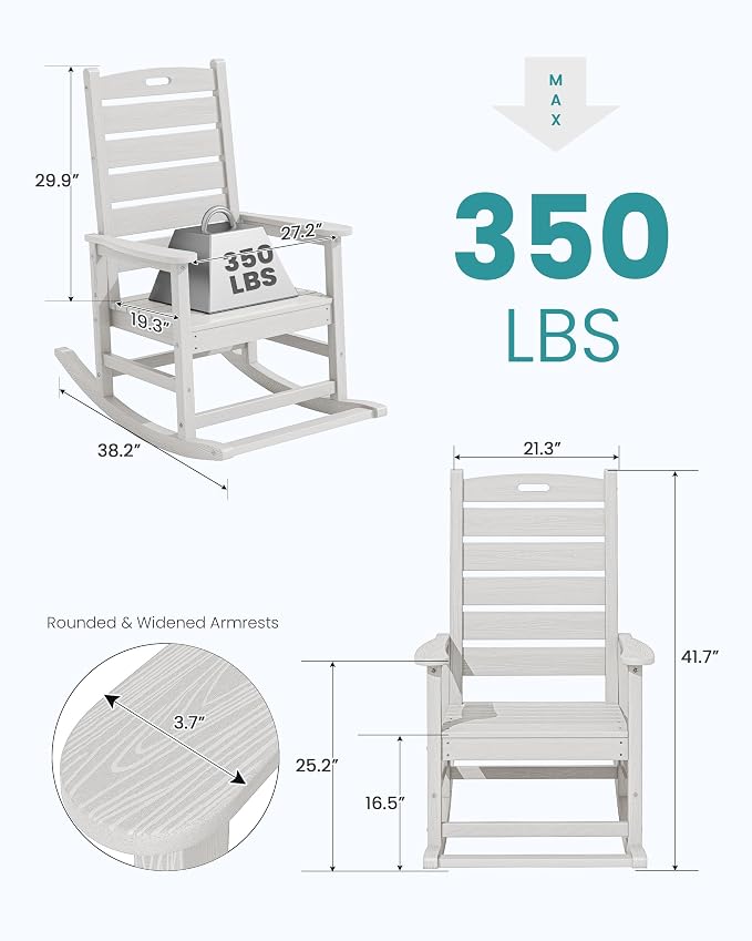 SERWALL HDPE Outdoor Rocking Chair - Image 3