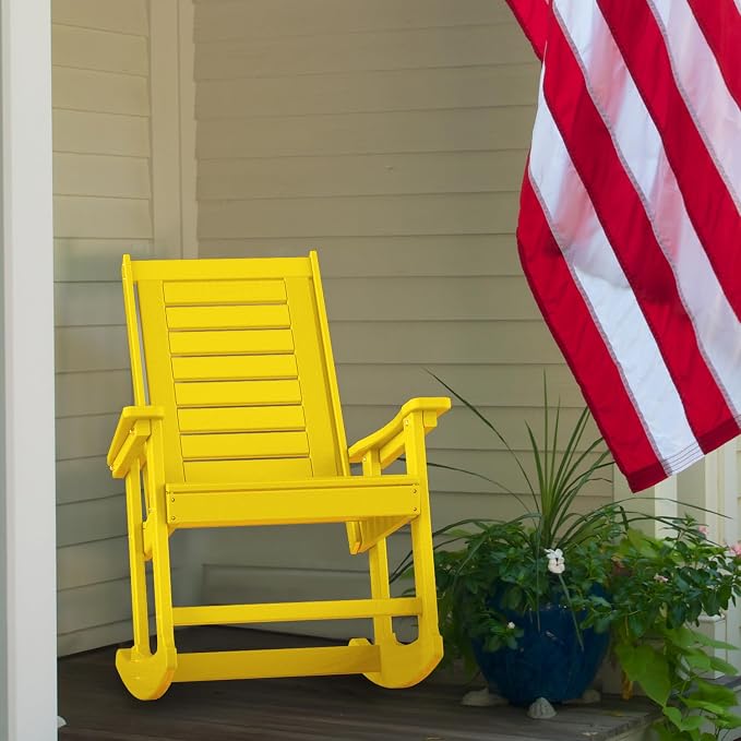 GREENVINES Oversized Outdoor Rocking Chairs Set of 2, HDPE Rocker - Image 9