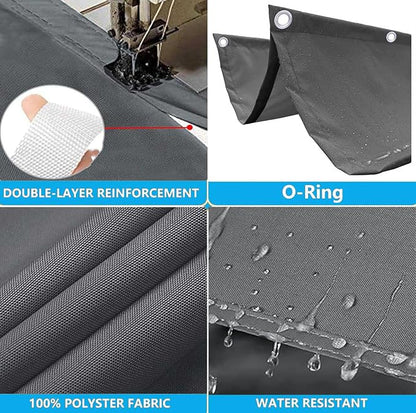 Retractable Wave Sun Shade Sail 10' x 20' Waterproof Pergola Shade Cloth Cover - Image 3