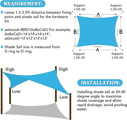 Shade&Beyond 11'x11' Sun Shade Sail Canopy Square, UV Block Breathable Curved - Image 6
