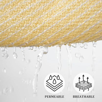 Shade&Beyond Rectangle Sun Shade Sail 08'X10' Permeable Canopy Beige - Image 3