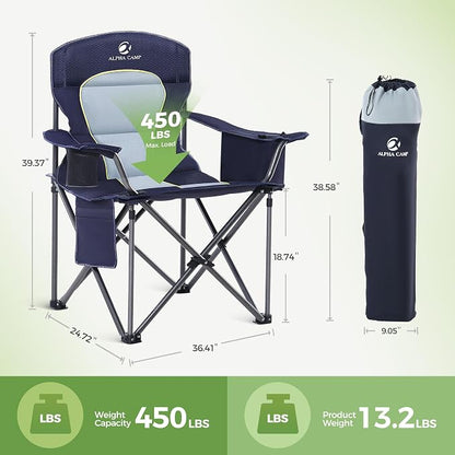 LET'S CAMP Oversized Folding Camping Chair Portable Outdoor Heavy Duty | - Image 3
