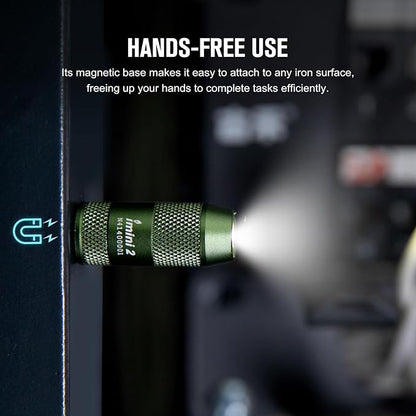 OLIGHT IMINI 2 EDC Rechargeable Keychain Flashlight, 50 Lumens Compact and Portable Mini LED Keyring Lights with Built-in Battery Ideal for Everyday Carry and Emergencies (OD Green)