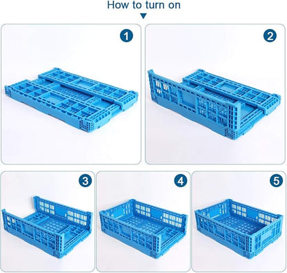 Collapsible Storage Bin Containe，43 Liter Transfer box,crate Transit storage of various items (23.6" L x 15.7" W x 7.1" H)