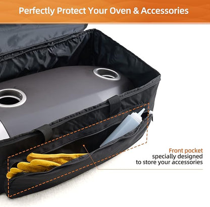 NOELIFE Bag for Ooni Fyra 12, Portable Carrying Case with Pockets for Ooni Pizza Oven Accessories, Padded Carry Bag Made of Thickened Fabric, Heavy-Duty and Water Resistant (Oven Not Included)