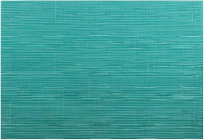 Gugrida Placemats Set of 6 Plaid Checkered Blue PVC Placemat for Dining Table Durable Woven Vinyl Stain tablemats 18"X12"