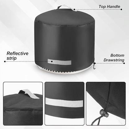 Fire Pit Cover for Solo Stove Bonfire 2.0 Cover 19.5 & 20 Inch, 600D Polyester Heavy Waterproof Round Covers for Stove, Solo Stove Bonfire Accessories for Outdoor Camping, 22" D x 16" H Bonfire Cover