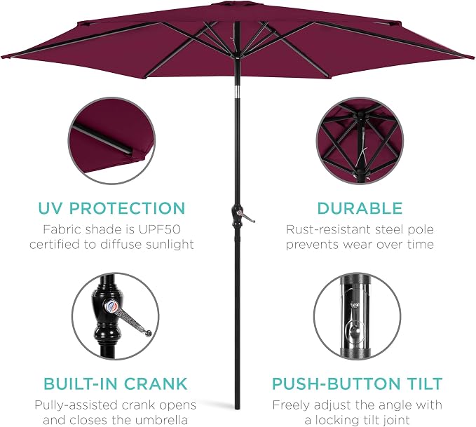 Best Choice Products 10ft Outdoor Patio Umbrella, Outdoor Table Umbrella - Image 5
