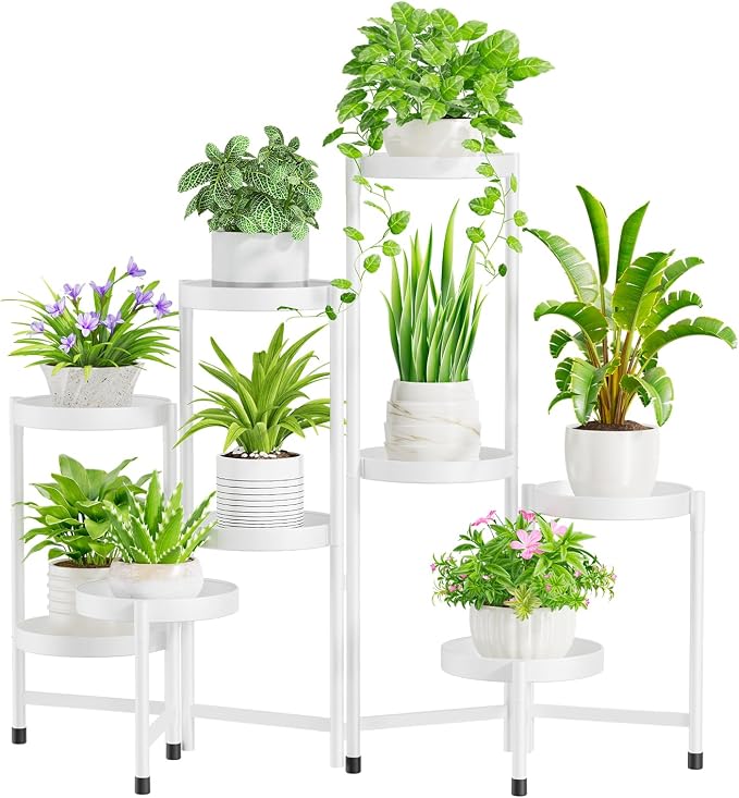 iDavosic.ly Plant Stand Indoor Outdoor, 9 Tier Metal Corner Shelf, Folding by iDavosicly