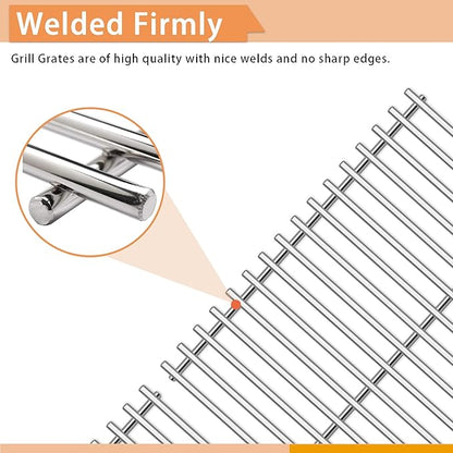 Grill Replacement Parts for Broil King Signet 320, 9468-54, 9865-54, 9468-54, 9468-84, Signet 20, Signet 70, Signet 90, 3 Pack Heat Plates and Burner Tube, 2 Pack Grill Grates, Stainless Steel