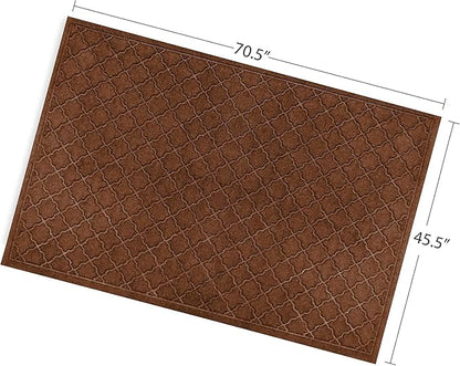 WaterHog Heavy Duty Doorway Mat, 4' x 6', Made in USA, Durable & Skid-Resistant Entryway Mat, Water-Trapping, Indoor/Outdoor Decorative Floor Covering, Cordova Collection, Dark Brown
