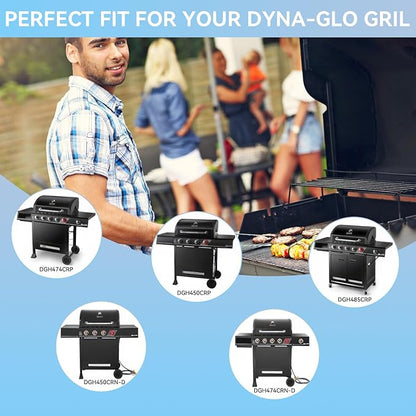 70-02-411 70-02-412 Grill Heat Plate Replacement for Dyna-Glo 5 Burner DGH485CRP, DGH474CRP, Heat Plates for Revoace GBC1793W, Dyna-Glo 4 Burner DGH450CRP Grill, Porcelain Steel Heat Plate, 5 Pack