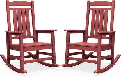 SERWALL Outdoor Rocking Chair Set of 2, Oversized Patio Rocking Chair, Porch by SERWALL