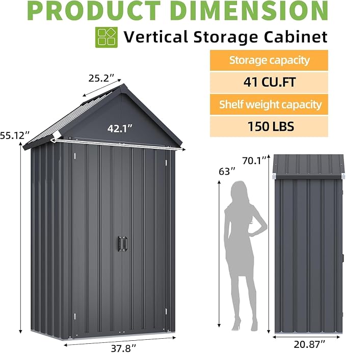 AECOJOY Outdoor Storage Cabinet Waterproof - Image 2