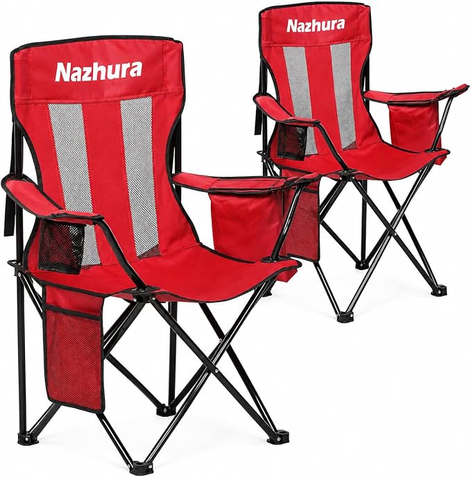 Nazhura 2 Pack Outdoor Camping Chairs Folding/Foldable/Portable by NazhuraGoodCompanionAtHome