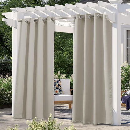 NICETOWN Patio Curtains for Outdoor Waterproof, Machine Washable Rustproof by NICETOWN