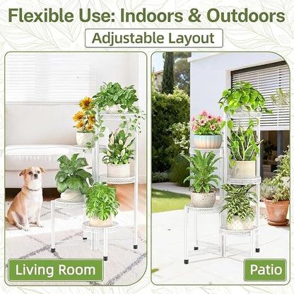 iDavosic.ly Plant Stand Indoor Outdoor, 5 Tier Iron Corner Shelf, Folding Multi - Image 6