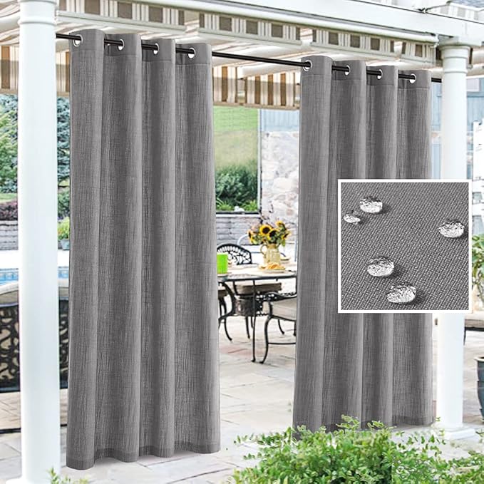 H.VERSAILTEX Linen Look Outdoor Curtains Waterproof by HVERSAILTEX