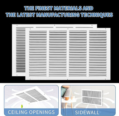 24x14 Return Air Grille (Duct Opening Size), Air Return Vent Cover, AC Vent Cover, Cold Air Return Vent Cover, Flat Return Air Grilles, Outer Dimensions:25.75"W x 15.75"H (24"W x 14"H, Duct Opening)