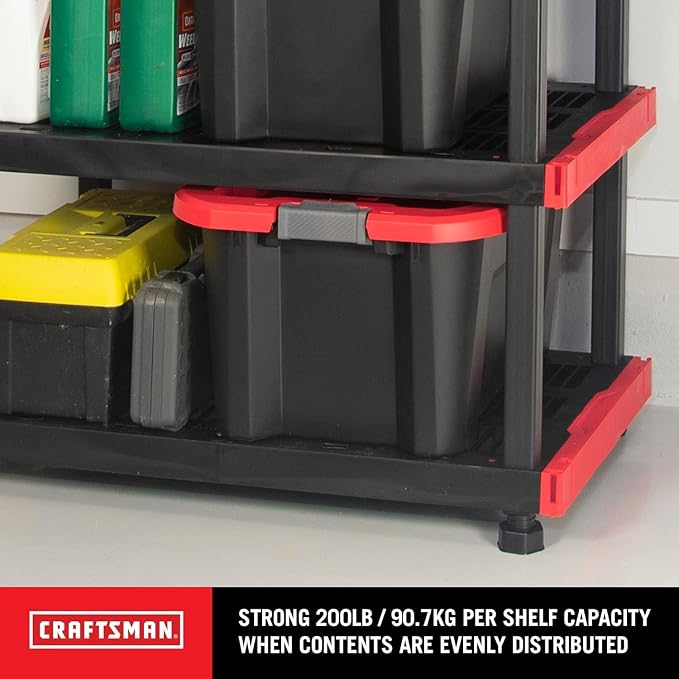 CX Craftsman 5-Tier Heavy Duty Plastic Storage Shelves, Garage Organization | - Image 6