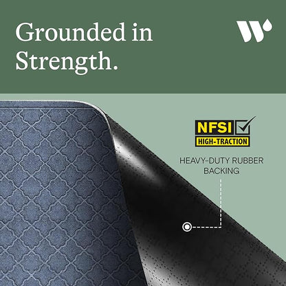 WaterHog Heavy Duty Doorway Mat, 3' x 5', Made in USA, Durable & Skid-Resistant Entryway Mat, Water-Trapping, Indoor/Outdoor Decorative Floor Covering, Cordova Collection, Bluestone