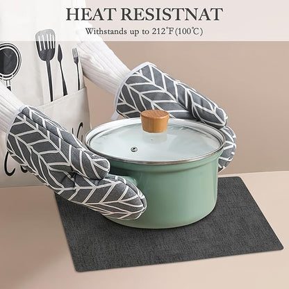 Faux Leather Heat Resistant Placemats Set of 6 – Waterproof Oilproof Wipeable Dining PU Vinyl Place Mat Easy Clean Table Mats for Kitchen/Dining/Party/Holiday, Dark Grey