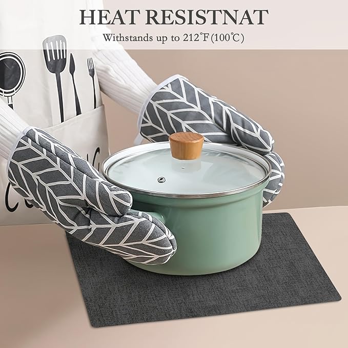 Faux Leather Heat Resistant Placemats Set of 8 – Waterproof Oilproof Wipeable Dining PU Vinyl Place Mat Easy Clean Table Mats for Kitchen/Dining/Party/Holiday, Dark Grey