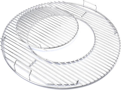 GasSaf Grill Grates Replacement for Weber 8835, 22.5 inch Charcoal Grills, Kettle, Performer, Master-Touch and Others, 21.5 Inches Gourmet BBQ System Hinged Stainless Steel Cooking Grate Grids